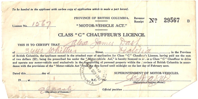 Pierre Delacote Collection - 1947 Class 'C' Licence