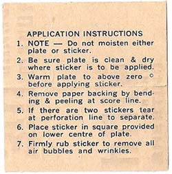 1970 Decal Application Instructions