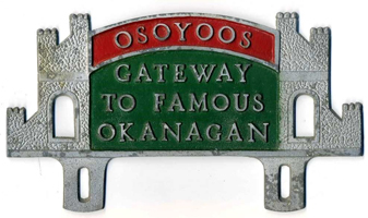 Osoyoos - Gateway to Famous Okanagan (License Plate Topper)